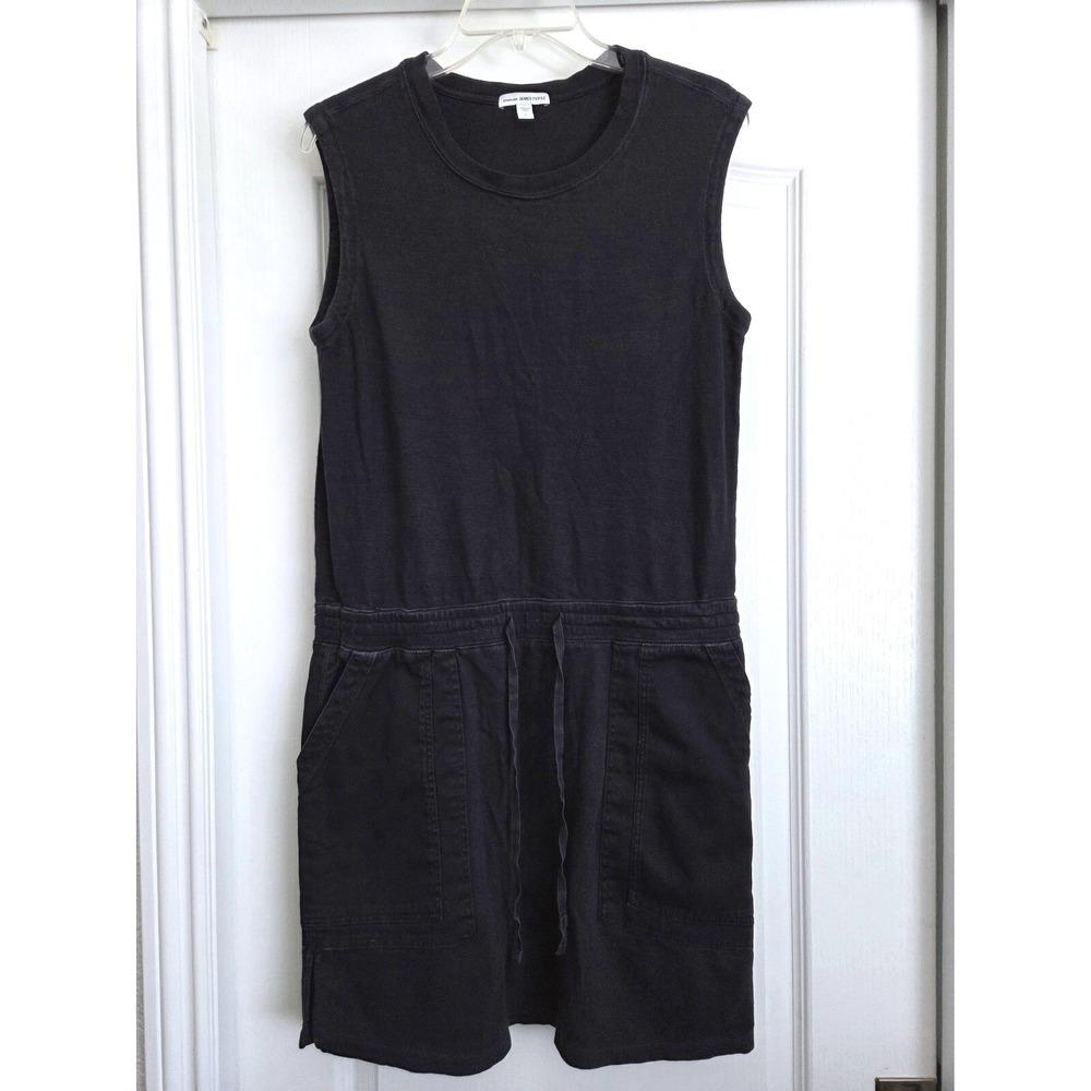Standard James Perse Black Sleeveless Drawstring Mini Dress Size 2/M Minimalist
